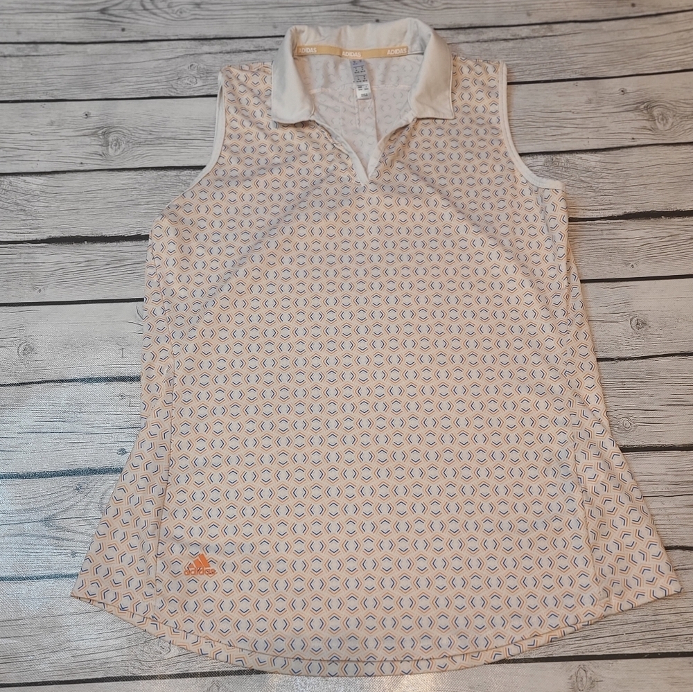 Adidas Women’s Ultimate Print Sleeveless Polo Size Medium - Picture 2 of 8